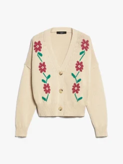 Inlay-detail cotton cardigan
