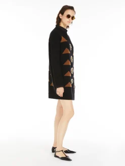 Intarsia wool and cashmere dress