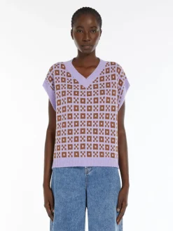 Jacquard alpaca and wool gilet