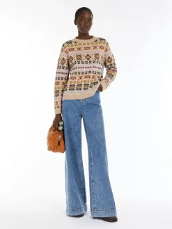 Jacquard alpaca and wool sweater