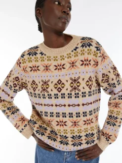 Jacquard alpaca and wool sweater