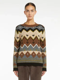 Jacquard alpaca and wool sweater