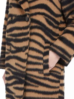 Jacquard alpaca and wool coat