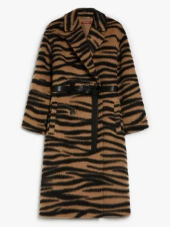 Jacquard alpaca and wool coat