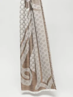 Jacquard silk and wool stole
