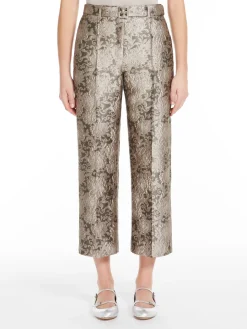 Jacquard silk trousers