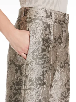 Jacquard silk trousers