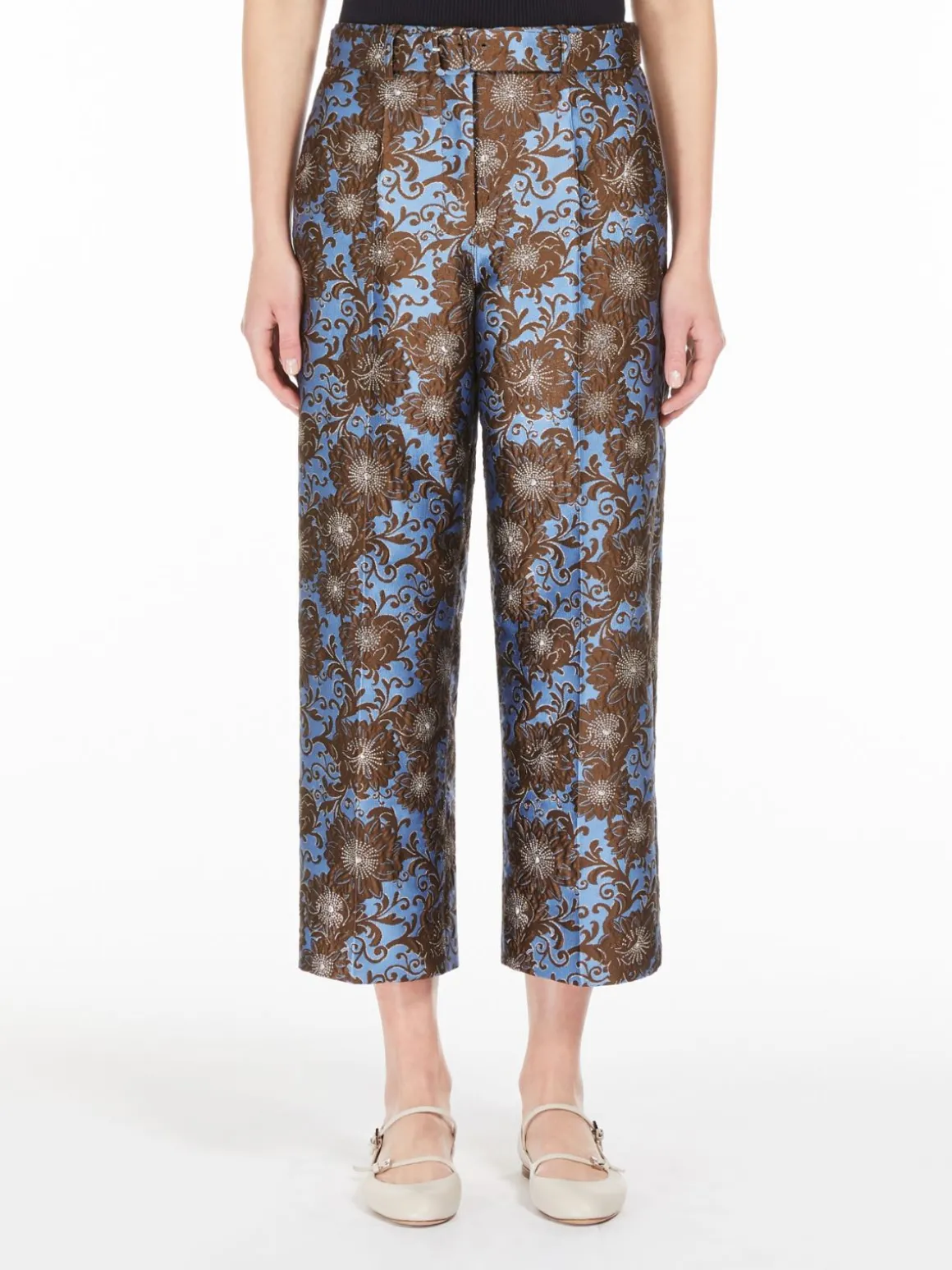 Jacquard silk trousers