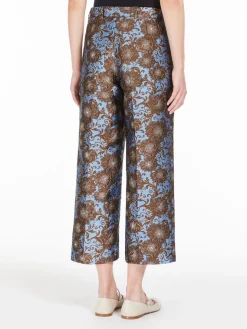 Jacquard silk trousers