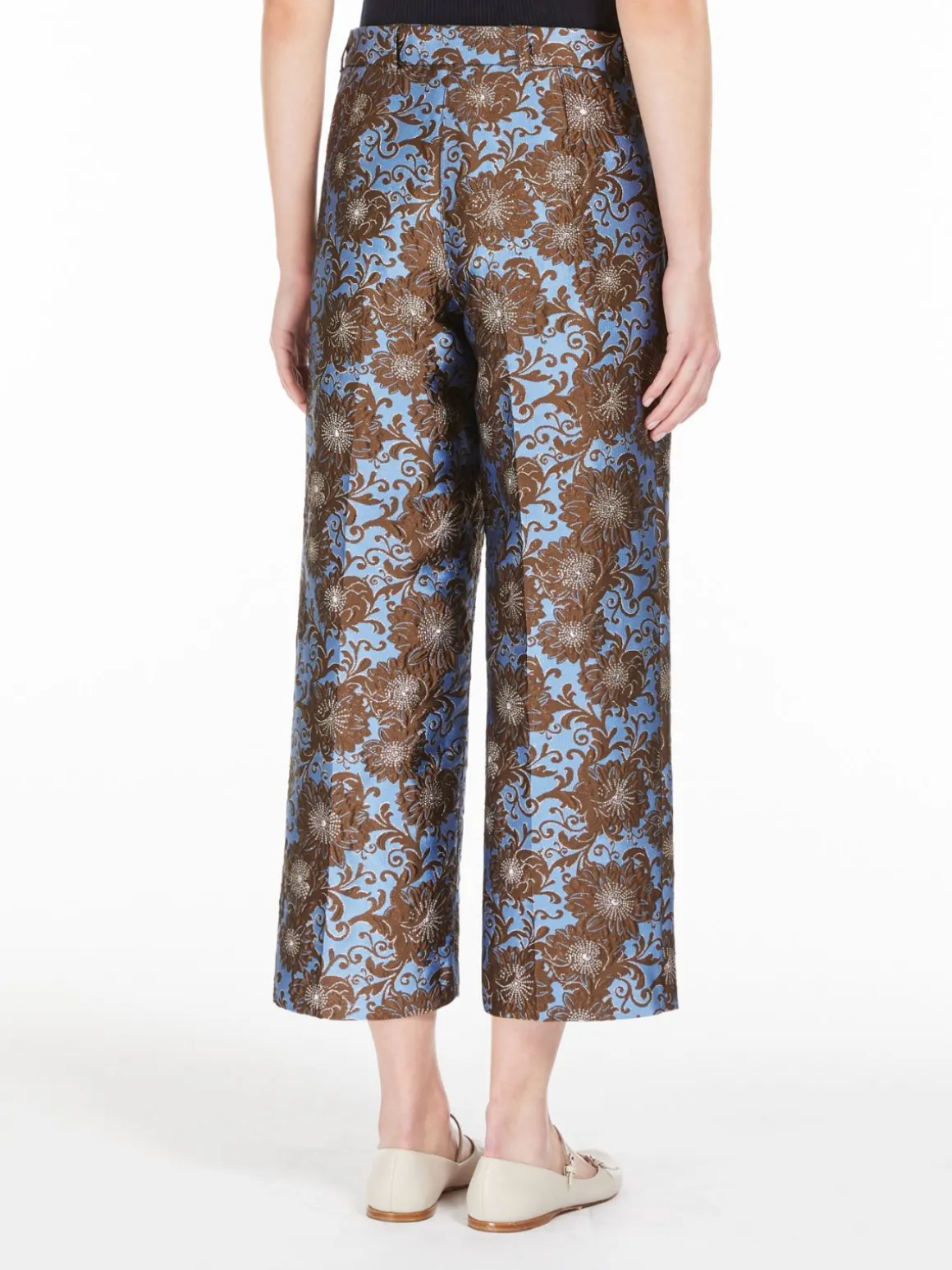 Jacquard silk trousers