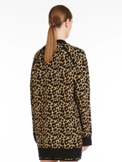 Jacquard viscose cardigan