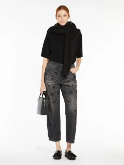 Jacquard viscose knit T-shirt