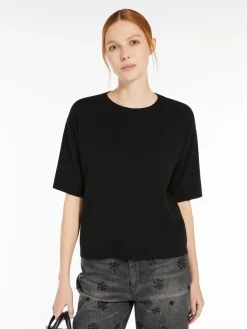 Jacquard viscose knit T-shirt
