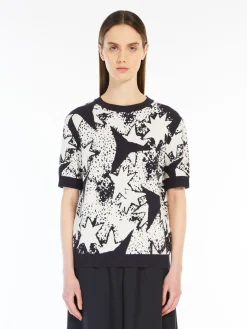 Jacquard viscose yarn T-shirt