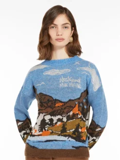 Jacquard wool and alpaca sweater