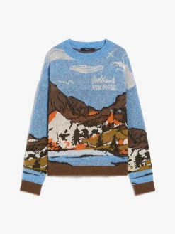 Jacquard wool and alpaca sweater