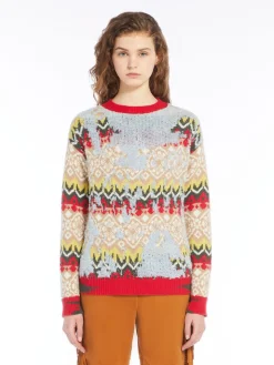 Jacquard wool-blend sweater