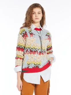 Jacquard wool-blend sweater
