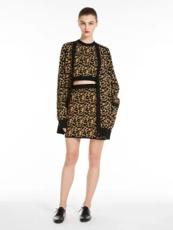 Jacquard yarn mini skirt
