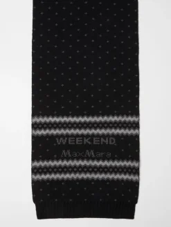 Jacquard-knit wool scarf