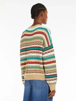 Jacquard-patterned cotton sweater