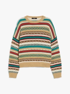 Jacquard-patterned cotton sweater
