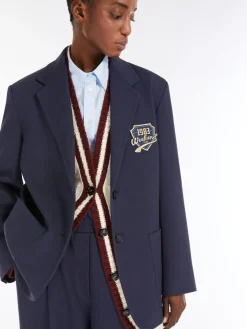 Jersey blazer with embroidery