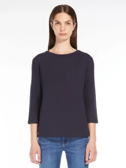 Jersey boat-neck T-shirt