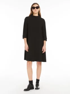 Jersey crêpe A-line dress