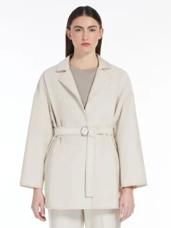 Jersey jacket with belt