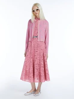 Lace dress with flounces