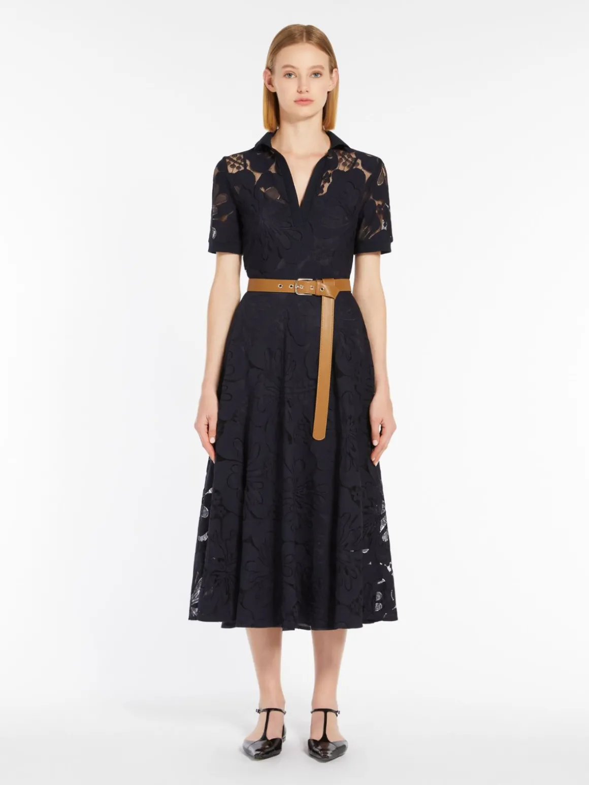 Lace polo shirt dress