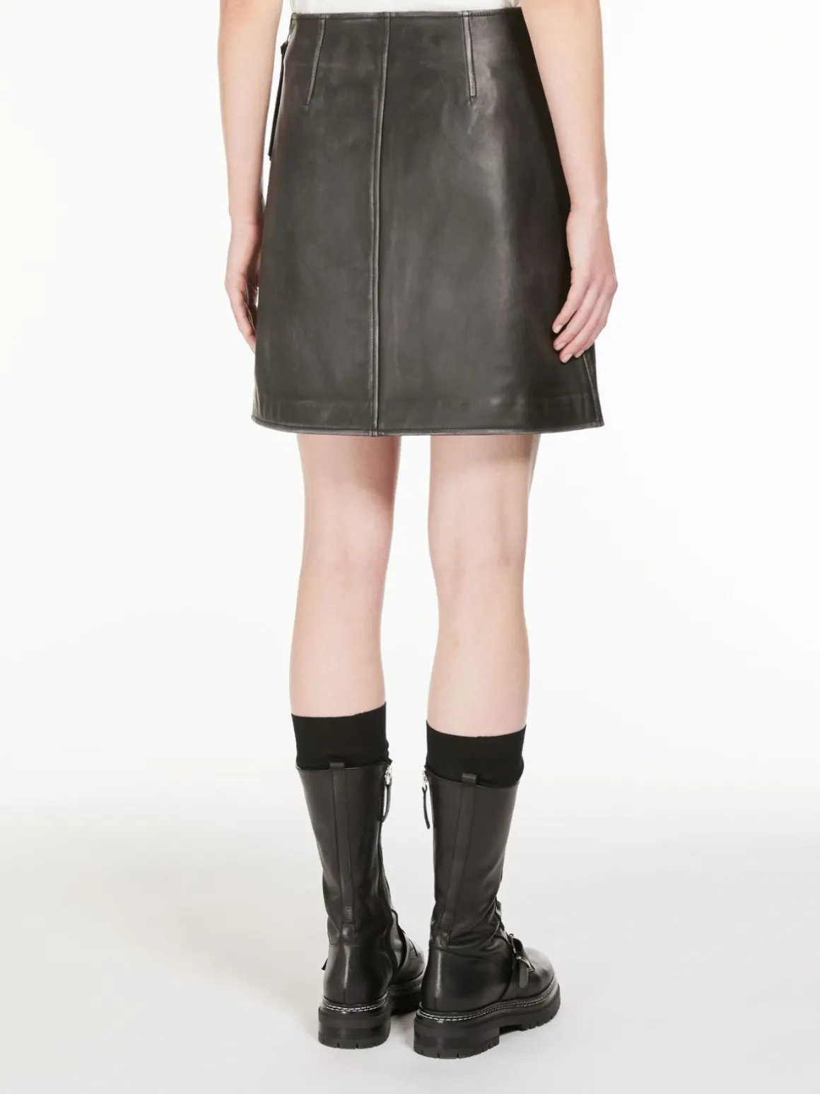 Leather mini skirt