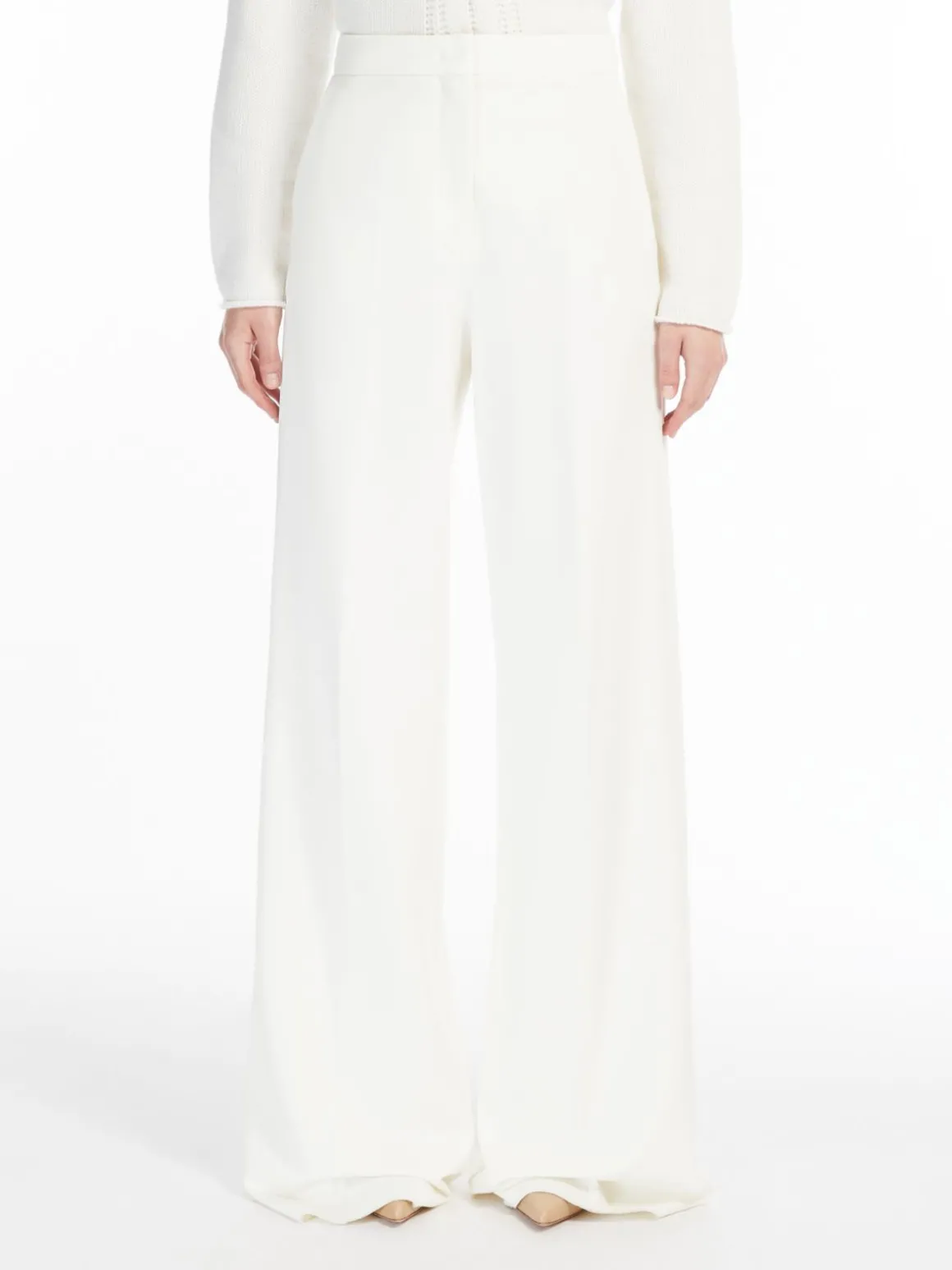 Long compact jersey trousers