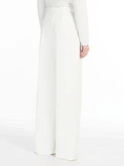Long compact jersey trousers