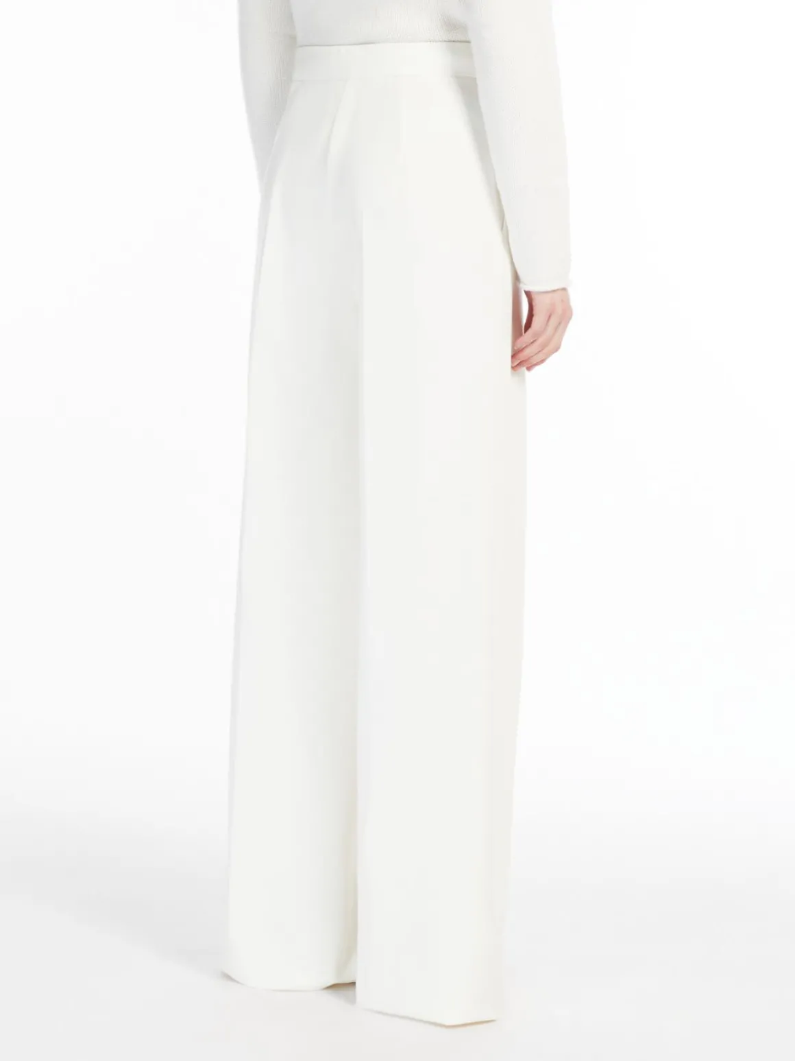 Long compact jersey trousers