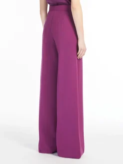 Long compact jersey trousers