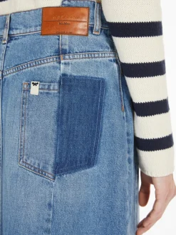 Long, cotton-denim skirt