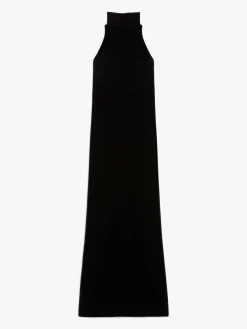 Long dress in sateen velvet