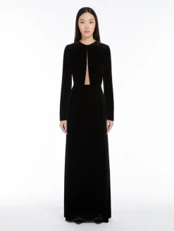 Long dress in sateen velvet