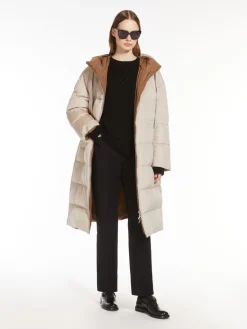Long, reversible taffeta parka