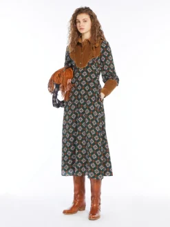 Long silk crepe dress