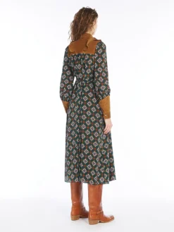 Long silk crepe dress