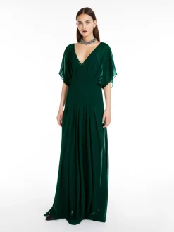 Long silk georgette dress