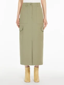 Long skirt in cotton canvas