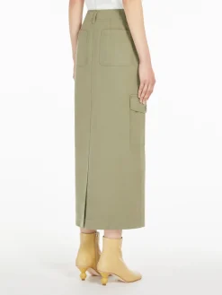 Long skirt in cotton canvas