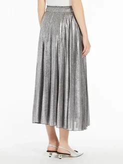 Long skirt in metallic georgette