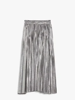 Long skirt in metallic georgette
