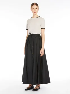 Long taffeta skirt