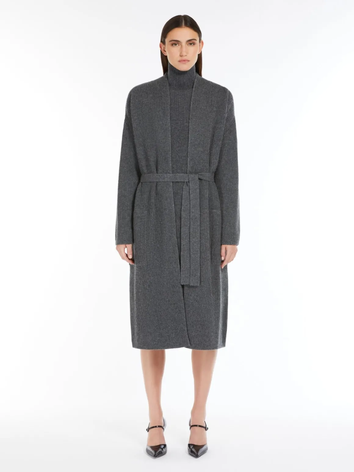 Long, wool and cashmere cardigan